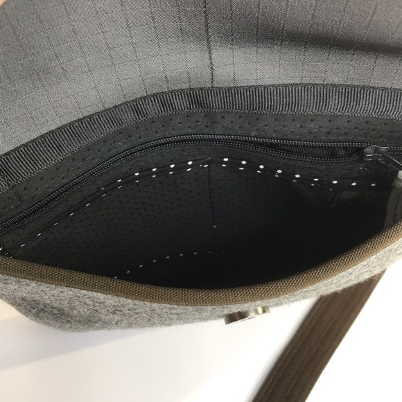 Material Things Unisex Gray Brown Crossbody Bag - Picture 8 of 8